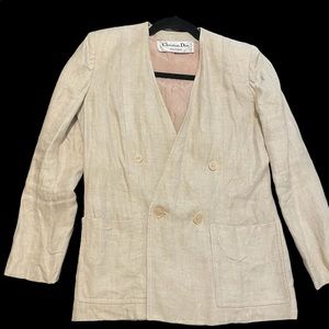 Vintage Christian Dior Boutique made in France linen blazer small